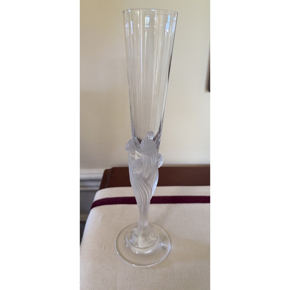 Vintage ERTE Majestique Crystal Champagne Wine Flute Glass